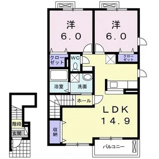 ティアモ A【2階】の間取り