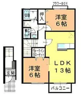 ナトゥラヴィータ壱番館【2階】の間取り
