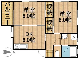 サンハイツ2【1階】の間取り