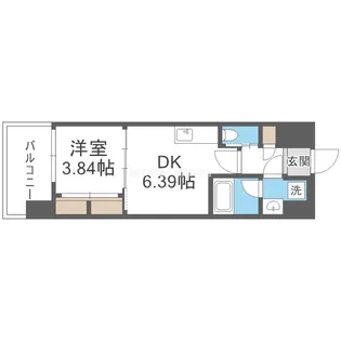 大阪府大阪市中央区松屋町住吉【マンション】の間取り