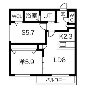 北海道札幌市中央区南六条西21【マンション】の間取り