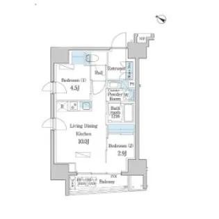 デュオフラッツ日本橋水天宮【4階】の間取り