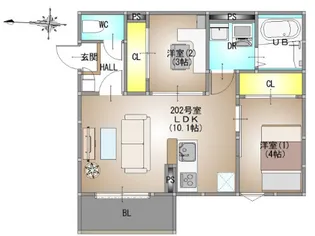 REGALEST 東岡山【2階】の間取り