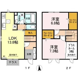 広島県福山市水呑町【アパート】の間取り