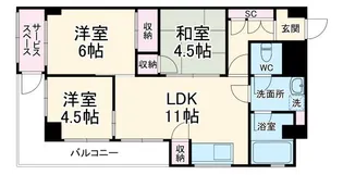 ペガサス北松戸【6階】の間取り