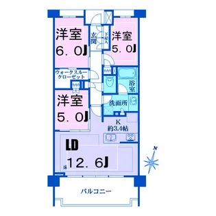 神奈川県横浜市神奈川区高島台【マンション】の間取り