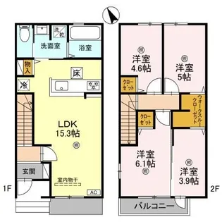 京都府京田辺市松井ケ丘1【一戸建】の間取り