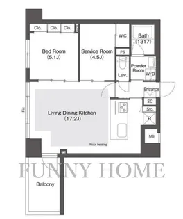 東京都目黒区大橋2【マンション】の間取り