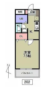 キューブフラット【2階】の間取り