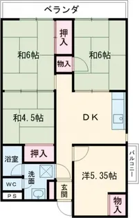 グリーンビレッジやなぜ【5階】の間取り