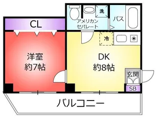 フレイランス山本通【4階】の間取り