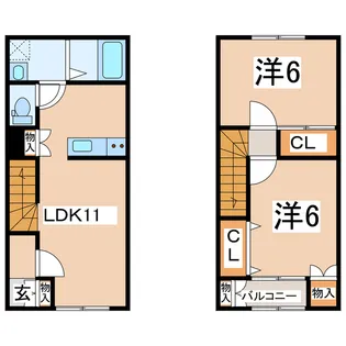福島県郡山市麓山2【アパート】の間取り