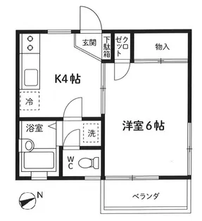 ハイツ西方【1階】の間取り
