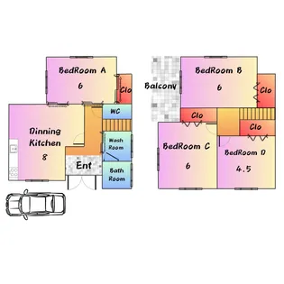 大阪府河内長野市北青葉台【一戸建】の間取り