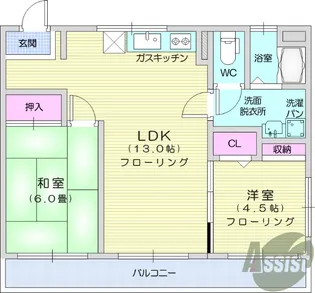 コーポ馬渕【3階】の間取り