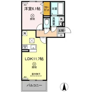 岡山県岡山市北区高柳西町【アパート】の間取り