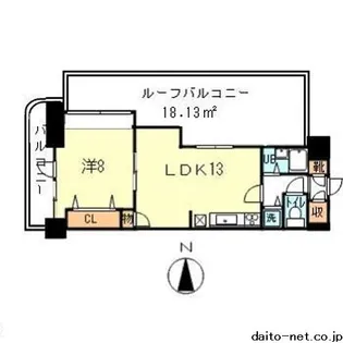 ル・ピニヨン六本木【4階】の間取り