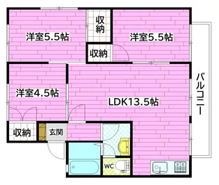 広島県広島市安佐南区山本3【アパート】の間取り