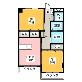 シャトーみずほ【4階】の間取り