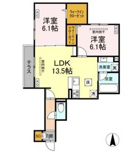 ブリューエン河原口【1階】の間取り