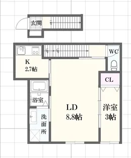 ボヌール妻鹿駅前【2階】の間取り