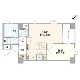 グランシティ日本橋水天宮【7階】の間取り