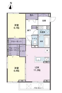 スカイタウン参番館【2階】の間取り