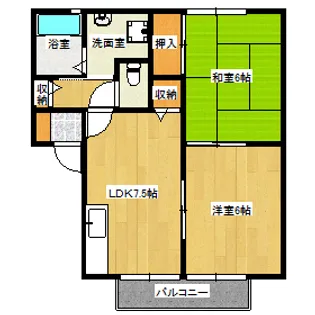 ビバーチェナラバラ【2階】の間取り