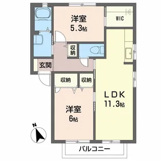 シャーメゾン ボン・コリーヌ B棟【1階】の間取り