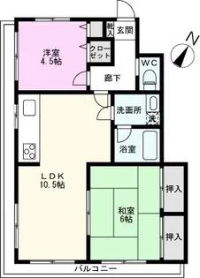 サンフィールド田中【3階】の間取り
