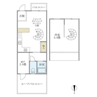 スカイフィールド国立【4階】の間取り