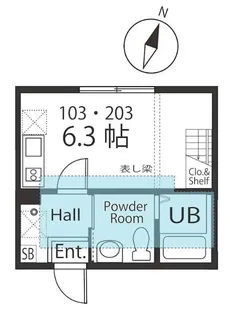 ハーミットクラブハウス ブローテ【2階】の間取り
