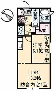 メゾン・カンフリエ井口【1階】の間取り