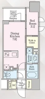 グランリビオ芝大門 401号室【4階】の間取り