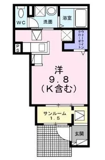 シャルロット本宮 壱番館【1階】の間取り