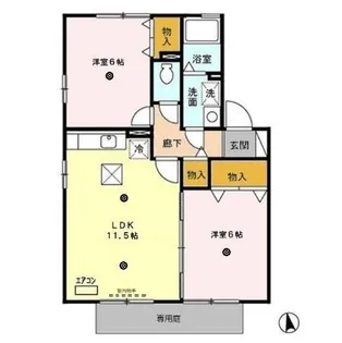 セジュール新町 A/B/C【1階】の間取り