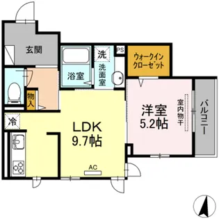 グランテリア楽々園S【2階】の間取り