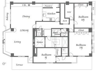 目黒三田パークマンション【6階】の間取り