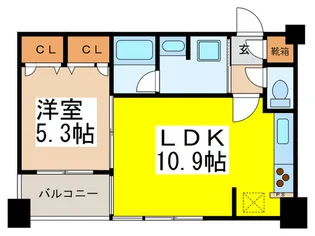 カスタリア人形町II【6階】の間取り
