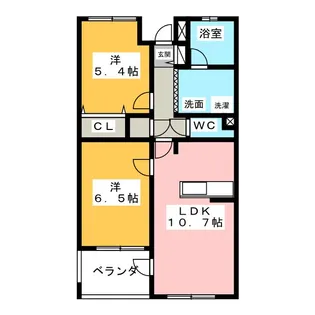 勝南ローズマンション【3階】の間取り
