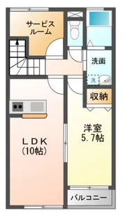 クレアージュ小中野A,B【2階】の間取り