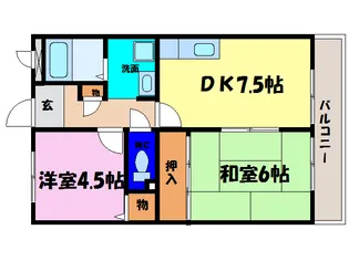 サンリブ甲西【4階】の間取り