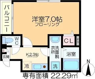リバーバレー足立【3階】の間取り