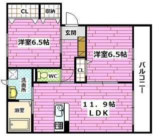ラ・グラースN【2階】の間取り