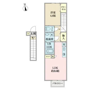 anyre高砂駅東I【2階】の間取り