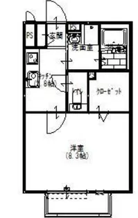 西谷第5ハイツ二番館【1階】の間取り