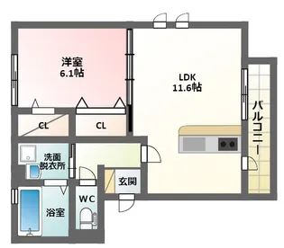 スクエアプレイス天王寺東A棟【1階】の間取り