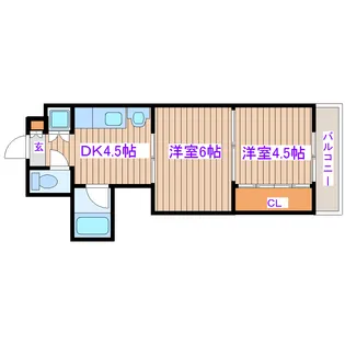 アルデール南鍛冶町【2階】の間取り