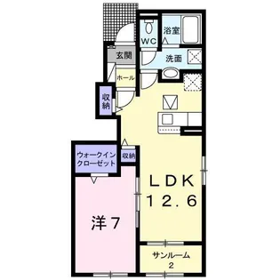 エミネンス三日月【1階】の間取り