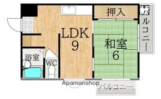 シティパレス学園前Pー1【3階】の間取り